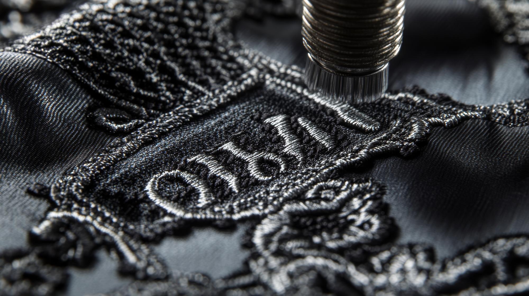 Maßgeschneiderte Monogrammstickerei auf Manschette